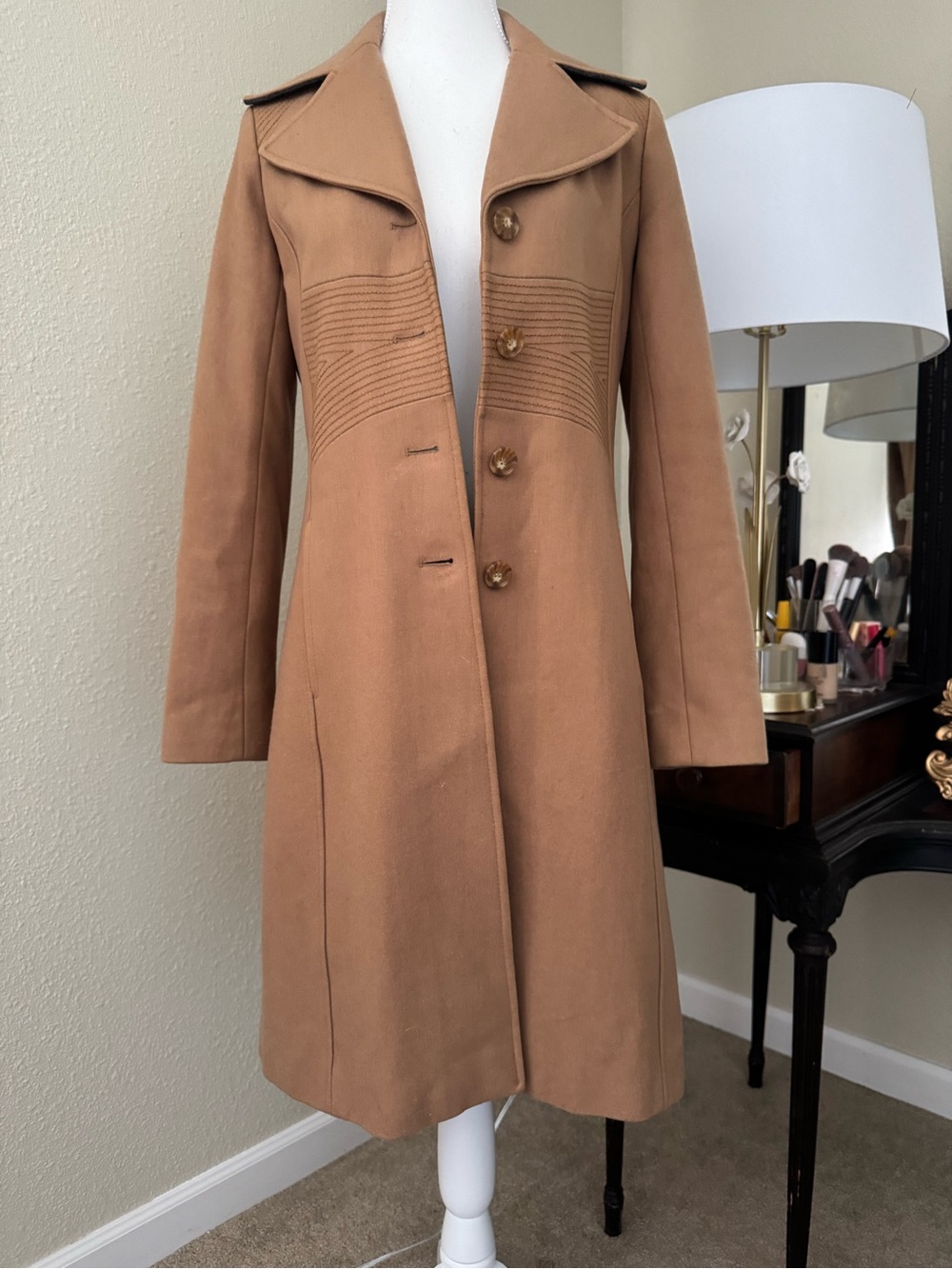 Tommy Hilfiger Camel Longline Trench Coat